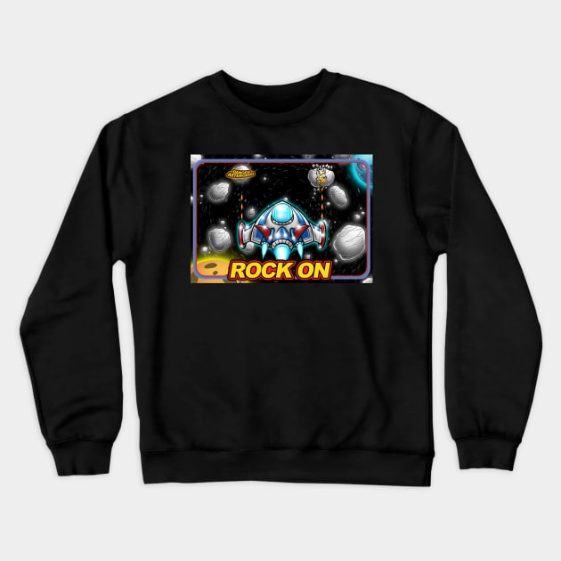 Rock On Crewneck Sweatshirt by Pigeon585